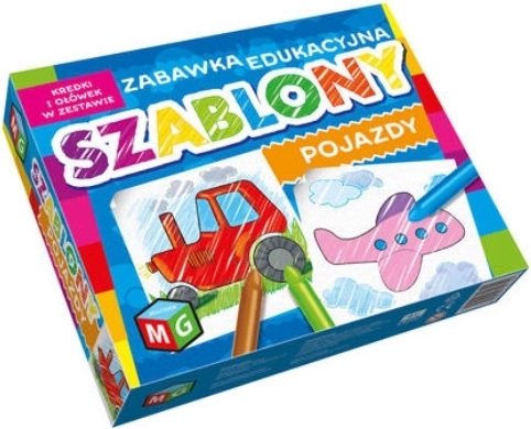 Multigra járműsablonok színes ceruzákkal