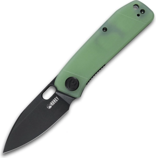 Kubey Hyde KU2104C zsebkés 7,5 cm, fekete, halványzöld Jade, G10, klip
