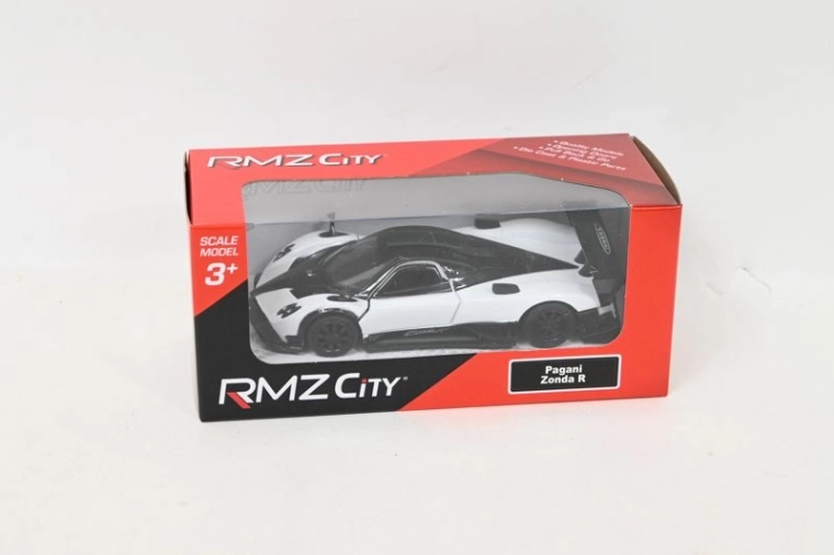 Fém modell RMZ Pagani Zonda R fehér 1:39 pull-back meghajtással