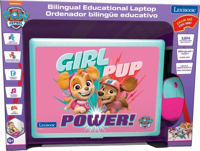 Lexibook cseh–angol oktató laptop rózsaszín PAW PATROL, 124 tevékenység