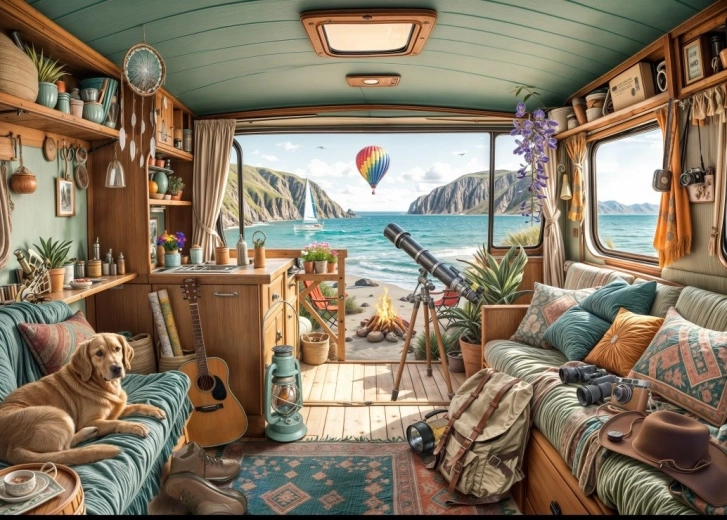 Puzzle Kemping a tengerparton 500 darabos BLUEBIRD