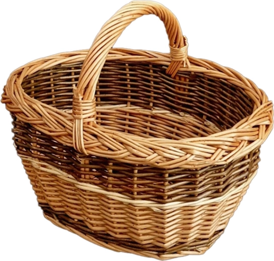 Gyerek ovális fonott gombáskosár 30 × 20 × 25 cm, lakkozott