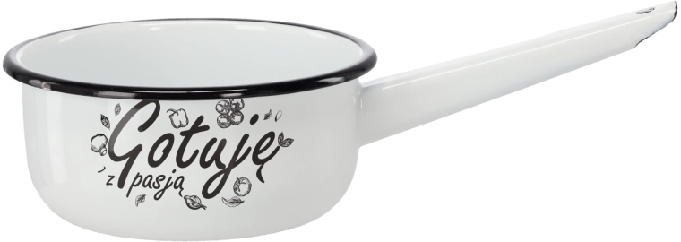 Zománcozott nyeles lábas 1,5 l, 16 cm, fehér Gotuję z pasją