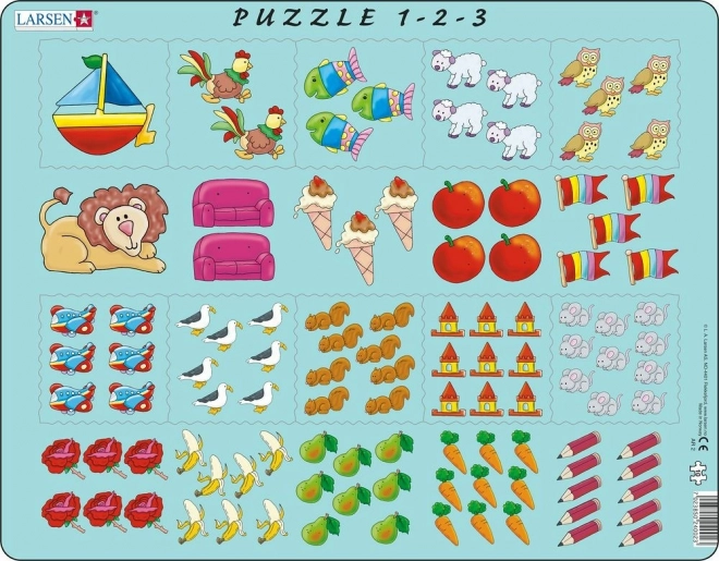 Larsen képes számolós puzzle gyerekeknek 10 darabos