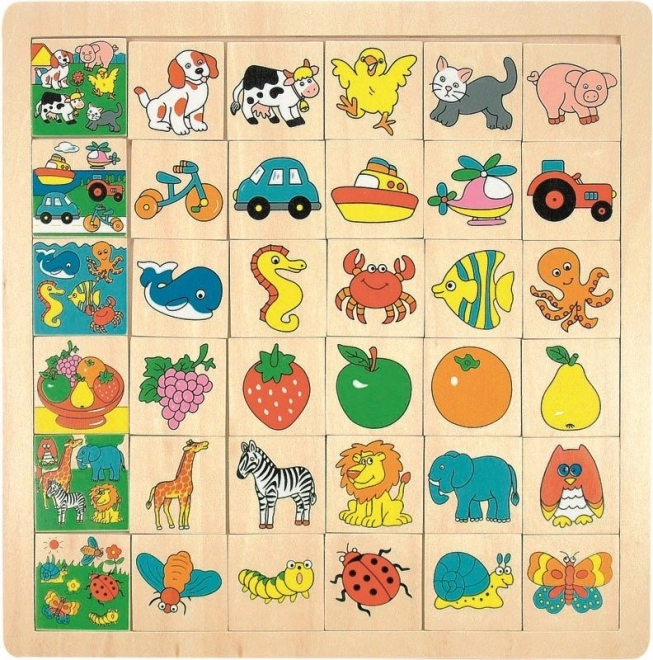 Fa beillesztős puzzle 3+ éves gyerekeknek