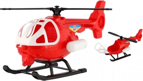 Piros műanyag helikopter 25 cm nyitható kabinnal – 1 darab