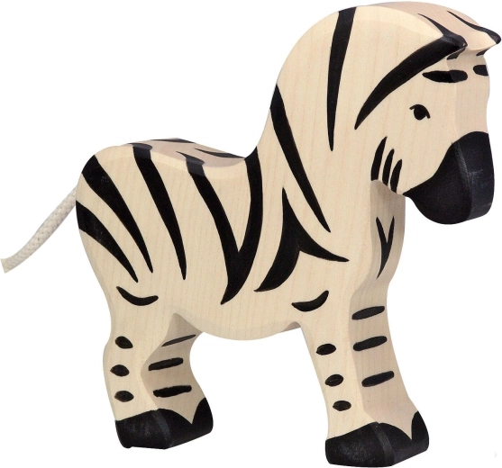 Holztiger fa zebrafigura – 1 darab