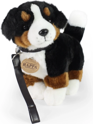 Plüss berni pásztorkutya pórázzal, 22 cm