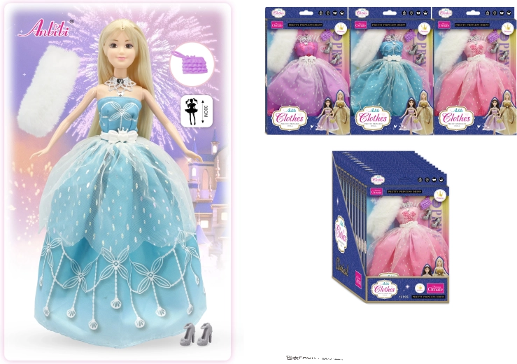 Klasszikus hercegnőruha 30 cm-es babákhoz – több változat
