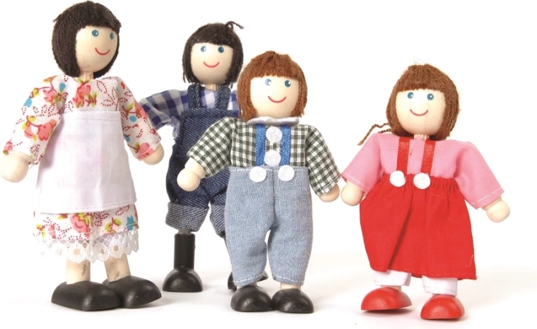 Tidlo gazdálkodó család – fa farmfigurák