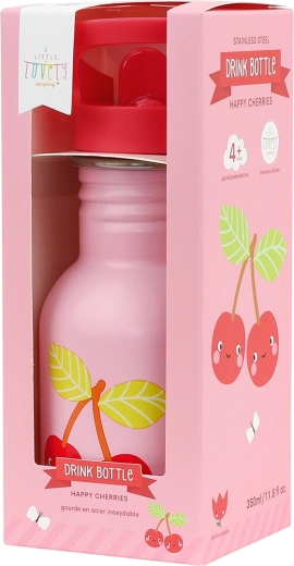 A Little Lovely Company rozsdamentes acél kulacs 350 ml – vidám cseresznyék