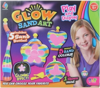 Világító homokkal töltött üvegcsék készítése – kreatív készlet gyerekeknek