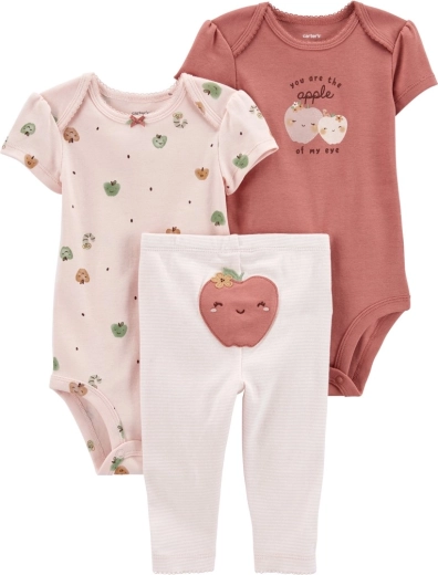 Carter’s 3 részes baba szett Pink Apple – 2× rövid ujjú body és leggings