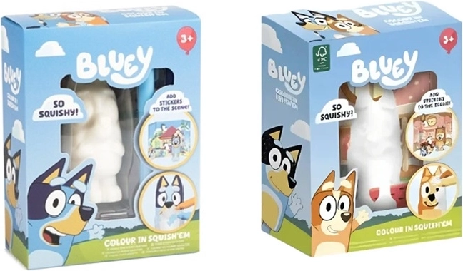 Bluey puha, színezhető squishy figura