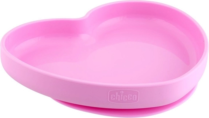 Chicco szilikon szív alakú tányér tapadókoronggal 9 hó+