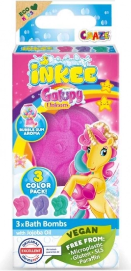 Inkee mini pezsgő fürdőbombák Unicorn Galupy