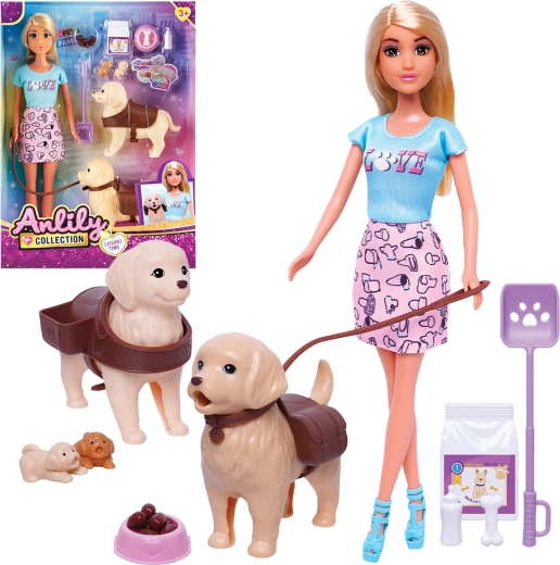 Baba szett két kiskutyával 32 cm