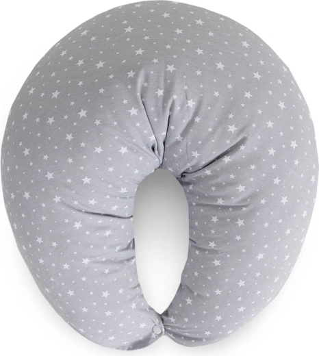 Ceba baby Huggy Basic Grey Stars szoptató párna 150 × 60 × 37 cm