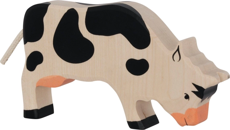 Holztiger legelésző fekete tehén – 1 darab