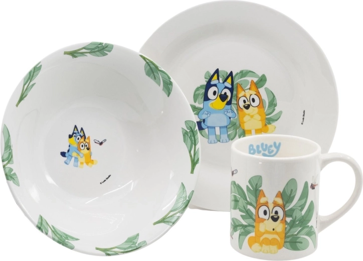 Bluey ajándékszett tányérral, tálkával és bögrével (3 részes)