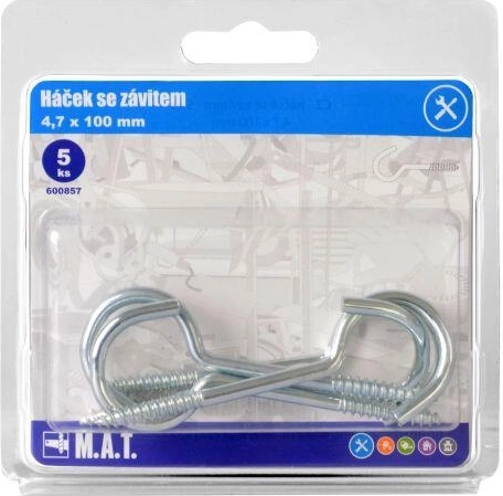 Menetes horog Zn 100 × 4,7 mm, 5 db/csomag