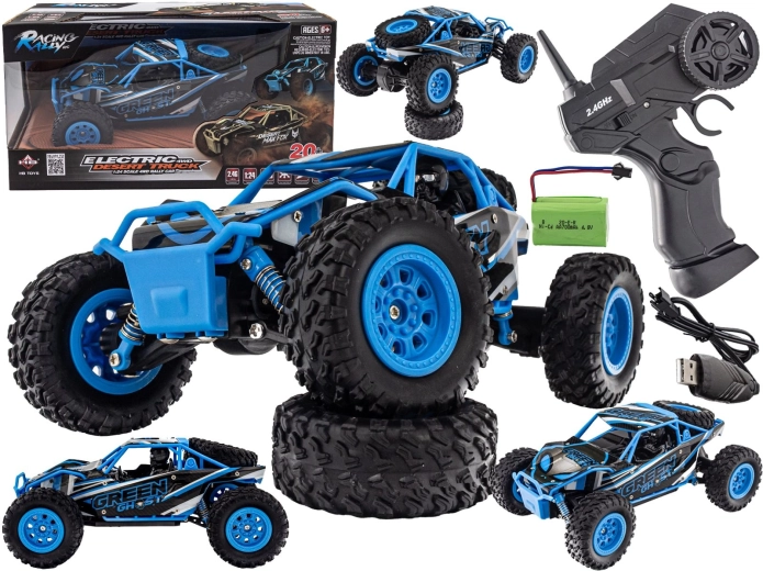 Rádióvezérlésű desert truck 4WD 2,4 GHz 1:24 kék – 1 db