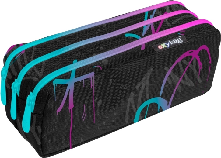Etui tolltartó három cipzárral – Graffiti girl