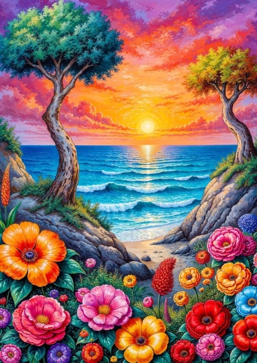 Enjoy puzzle Virágzó tengerpart 1000 darabos