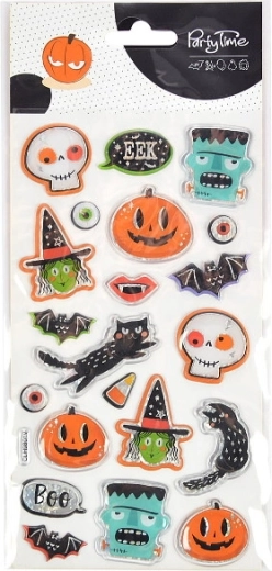 Dombornyomott zselés Halloween-matricák, vegyes minták