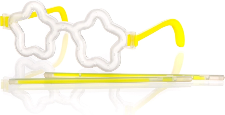 Világító csillag alakú szemüveg 2 db 20 cm-es fluoreszkáló karkötővel MY PARTY