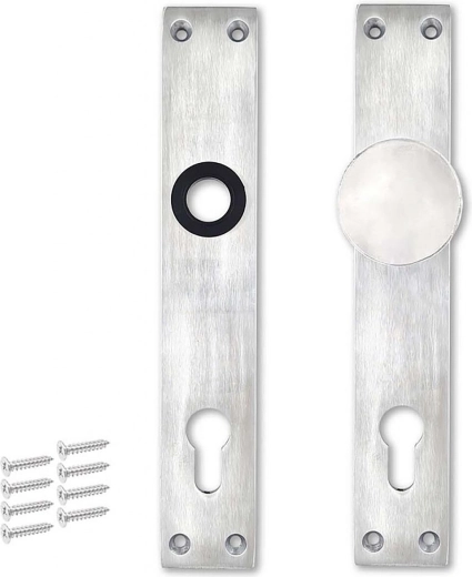 Alumínium címerpajzs gombbal, 90 mm-es PZ hengerzárbetéthez, kilincs nélkül