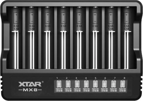 XTAR MX8 Li-ion és Ni-MH akkumulátortöltő