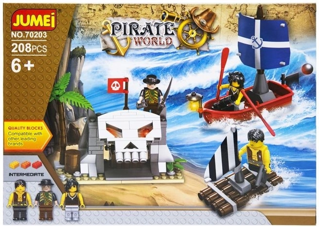Jumei Pirate World kalandjáték építőkészlet – kalózok, 208 darab (30 × 21 cm) – 1 db