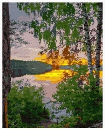 Norimpex számfestő készlet Erdőbeli tó 40 × 50 cm