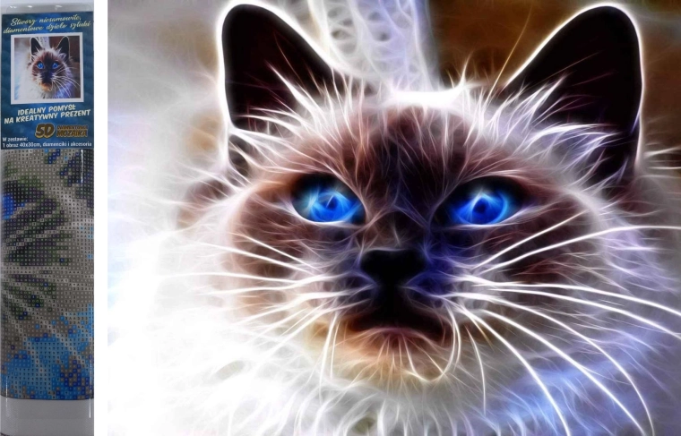 Gyémántszemes festés Macskamágia 30 × 40 cm