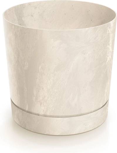 Tubo P virágtartó betonhatású, krémszínű 17,8 cm