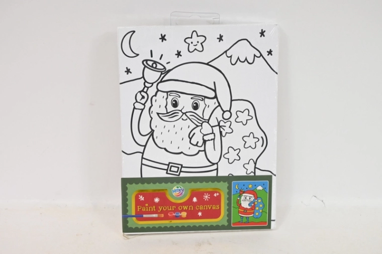 CCG karácsonyi festés vászonra Mikulás 20 × 15 cm ecsettel és festékekkel