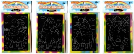 Szivárványos kaparós kép Lama gyerekeknek