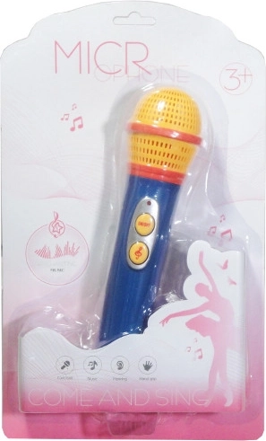 Színes gyerek mikrofon fénnyel és zenével