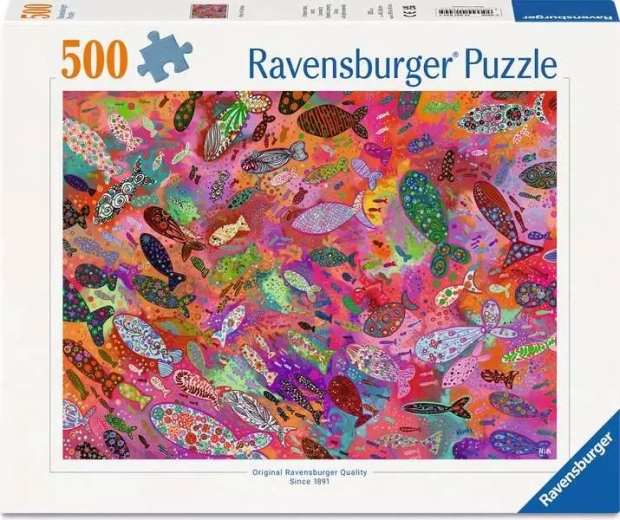 Ravensburger puzzle fukszia színű halak 500 darab