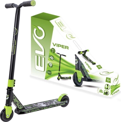 EVO Viper gyerek városi roller, fekete–zöld, 6+