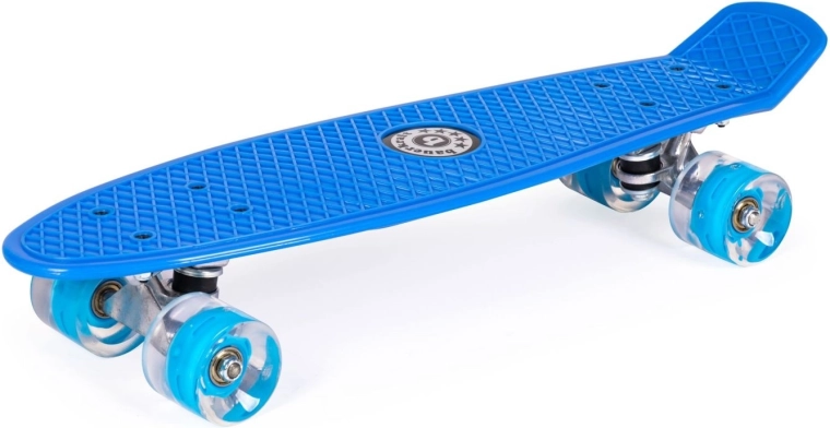 Kék fiszka (penny board) világító LED kerekekkel