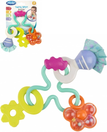 Playgro pasztellszínű csörgő rágóelemekkel - 1 db