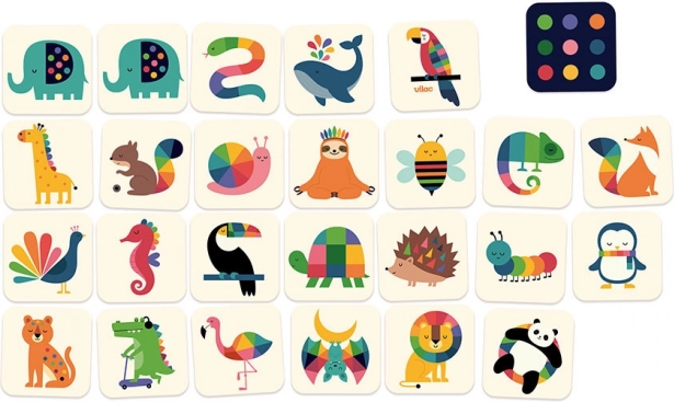 Vilac fa memóriajáték – szivárványos állatkák