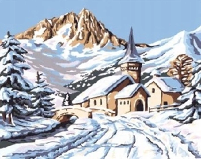 Norimpex Számfestő havas hegyi kunyhó 40 × 50 cm
