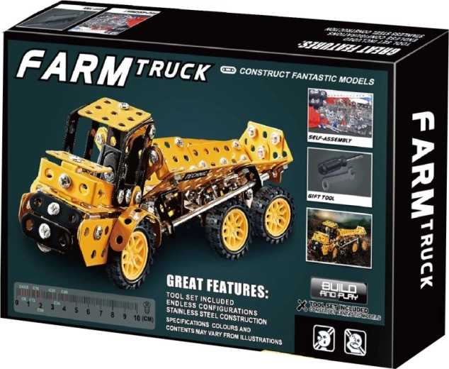 Fém építőkészlet farmautóhoz