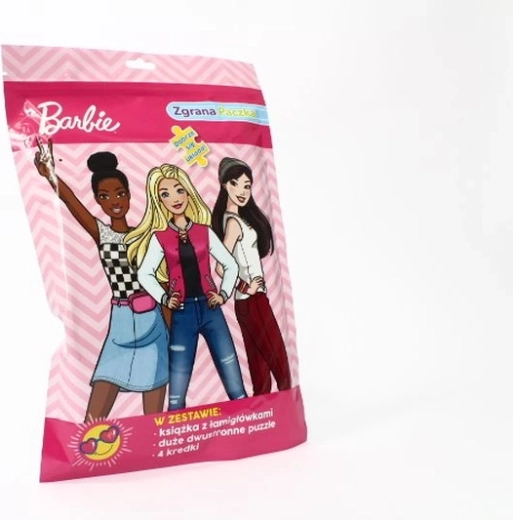 Barbie foglalkoztató szett kétoldalas puzzle-lel és színes ceruzákkal