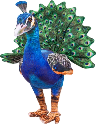 Plüss páva 40 cm – élethű dekoráció és gyerekmackó