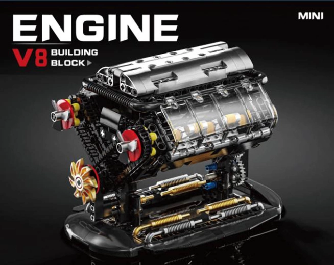 V8-as motorépítő készlet, 502 darab