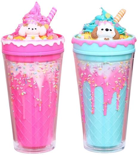 Pohár fedővel és szívószállal – Fagylaltkutyus 480 ml